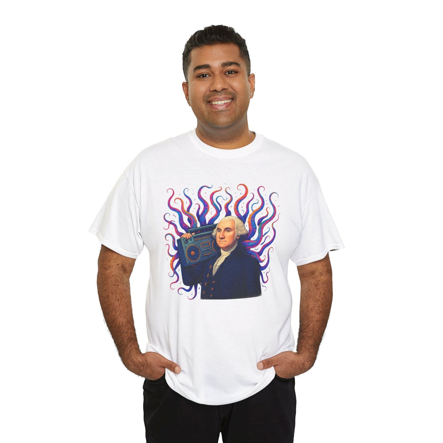 George Washington Boom Box & Tentacles T-Shirt