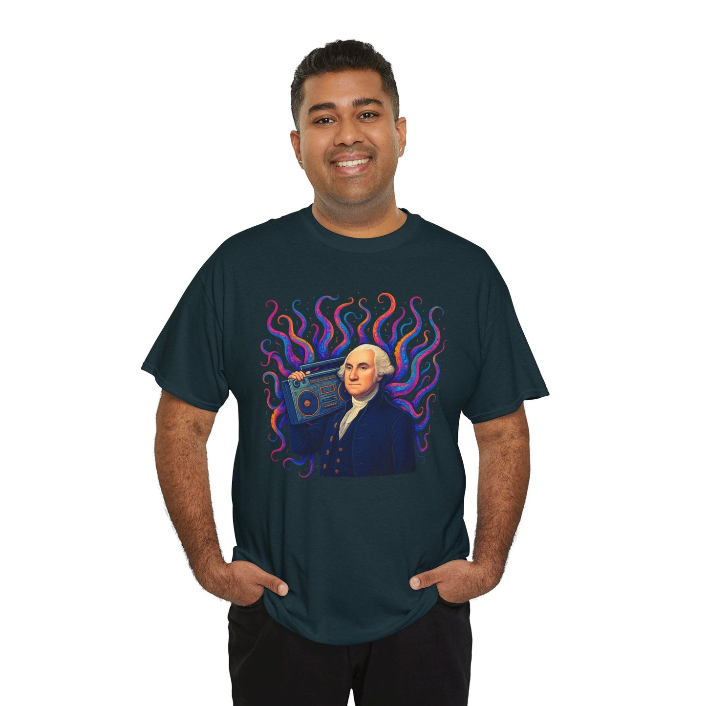 George Washington Boom Box & Tentacles T-Shirt