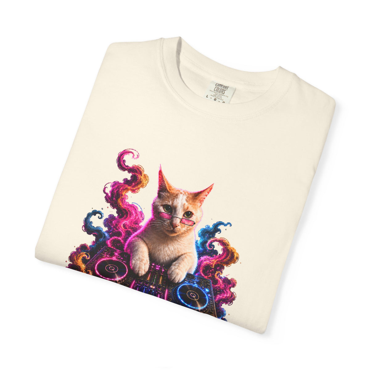 Cat DJ T-Shirt — Psychedelic Music Kitty Graphic Tee