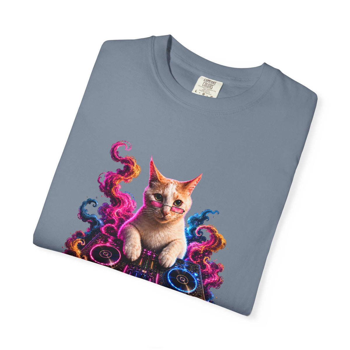 Cat DJ T-Shirt — Psychedelic Music Kitty Graphic Tee