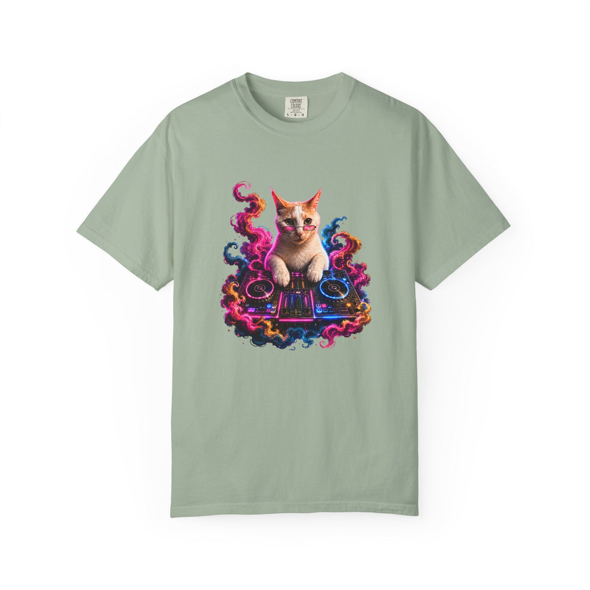 Cat DJ T-Shirt — Psychedelic Music Kitty Graphic Tee