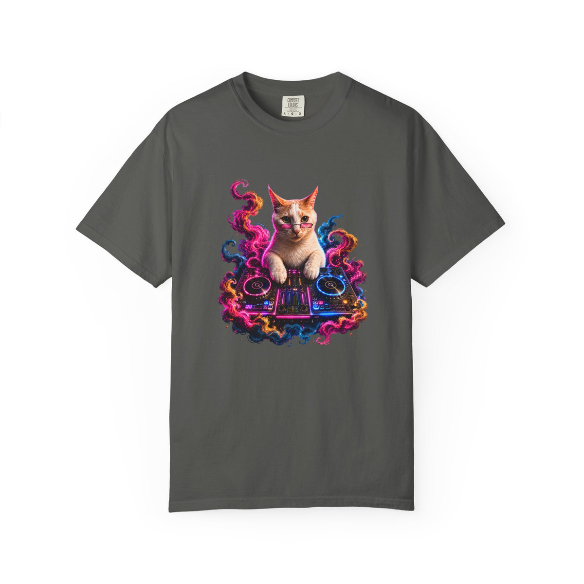 Cat DJ T-Shirt — Psychedelic Music Kitty Graphic Tee