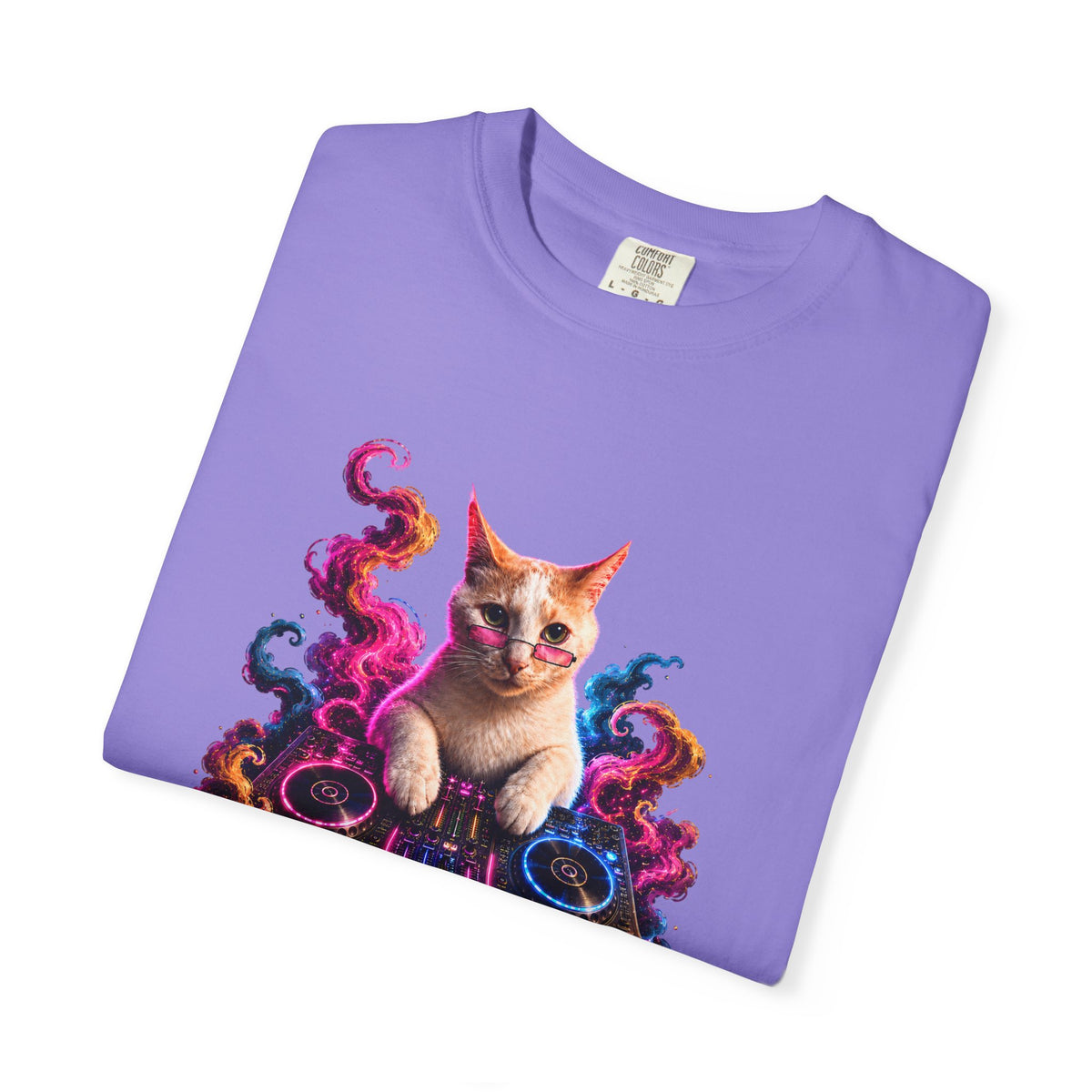 Cat DJ T-Shirt — Psychedelic Music Kitty Graphic Tee