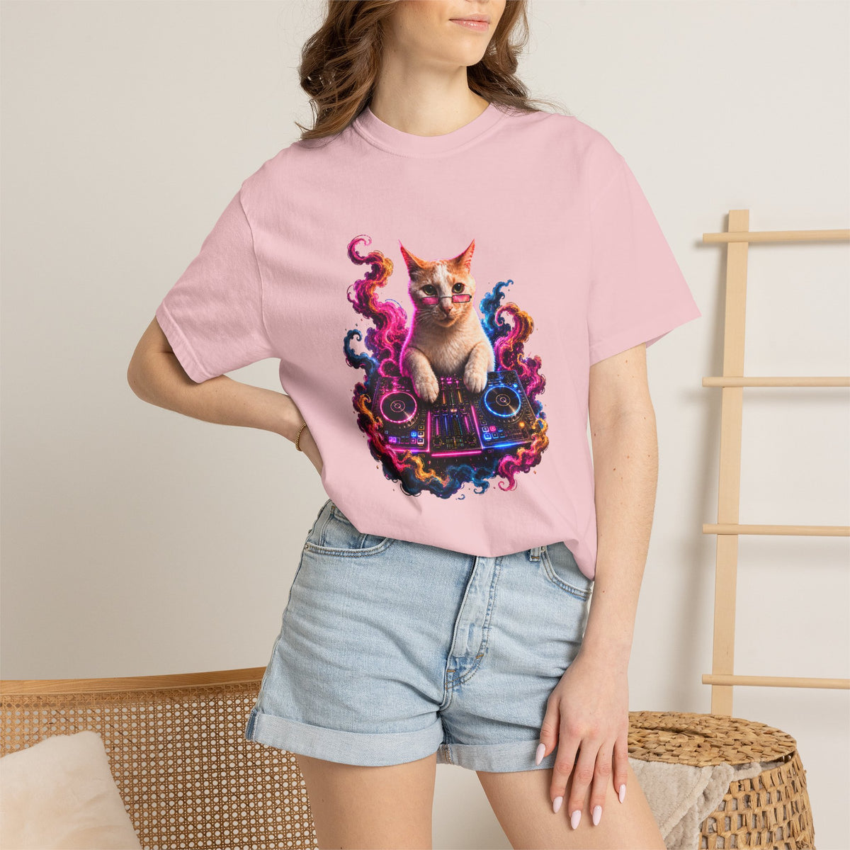 Cat DJ T-Shirt — Psychedelic Music Kitty Graphic Tee