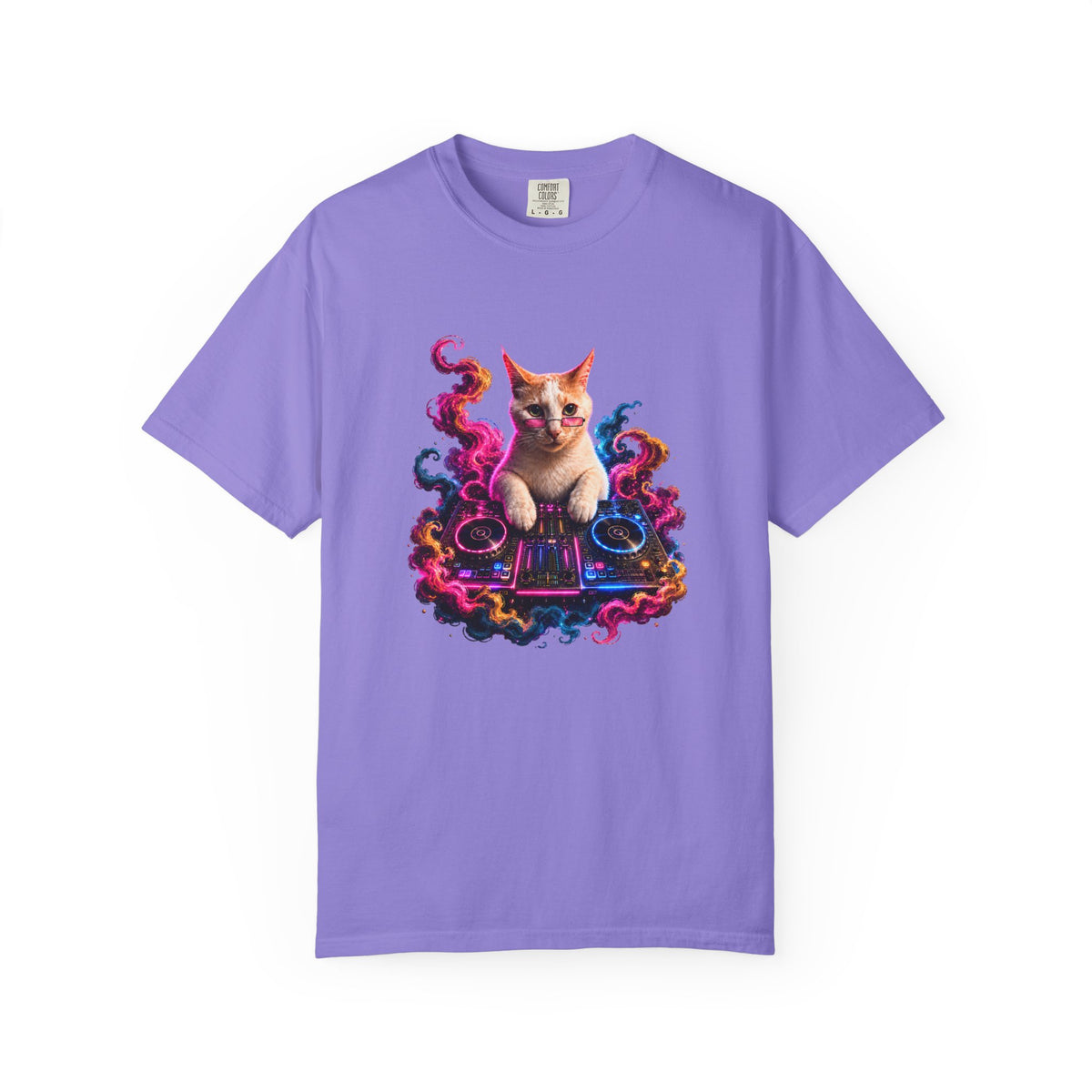 Cat DJ T-Shirt — Psychedelic Music Kitty Graphic Tee