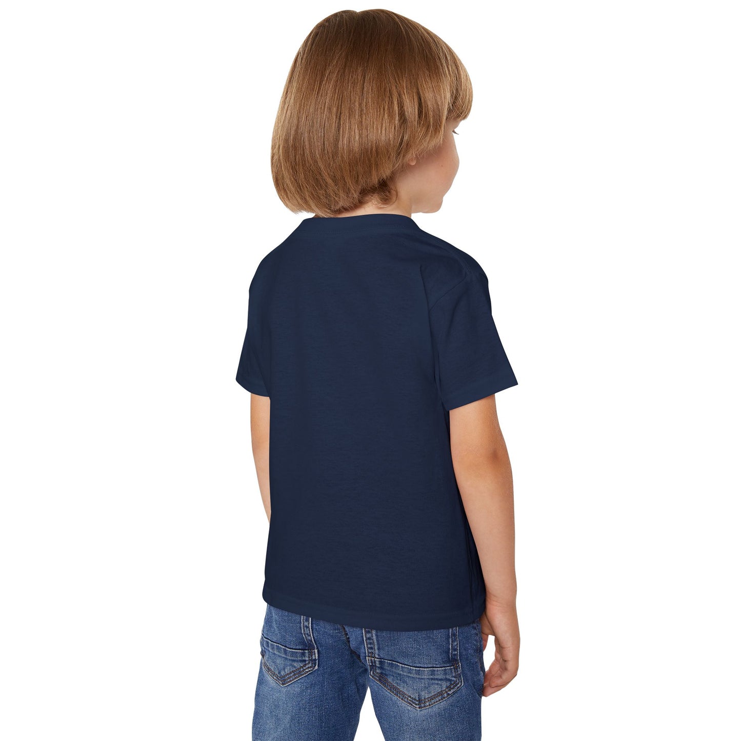 Toddler T‑Shirt — Retro Neon Cat on Mandala Graphic