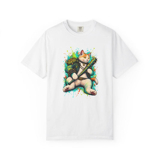 Guitar-Playing Shiba Inu T-Shirt — Colorful Punk Dog Graphic Tee
