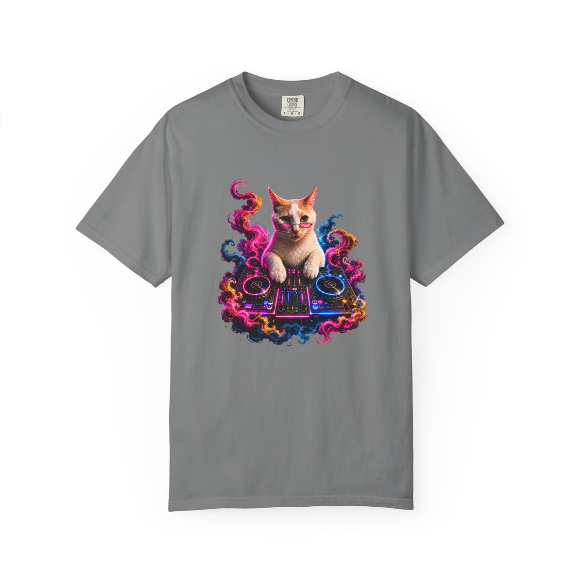 Cat DJ T-Shirt — Psychedelic Music Kitty Graphic Tee