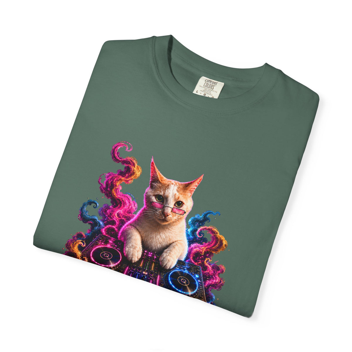 Cat DJ T-Shirt — Psychedelic Music Kitty Graphic Tee