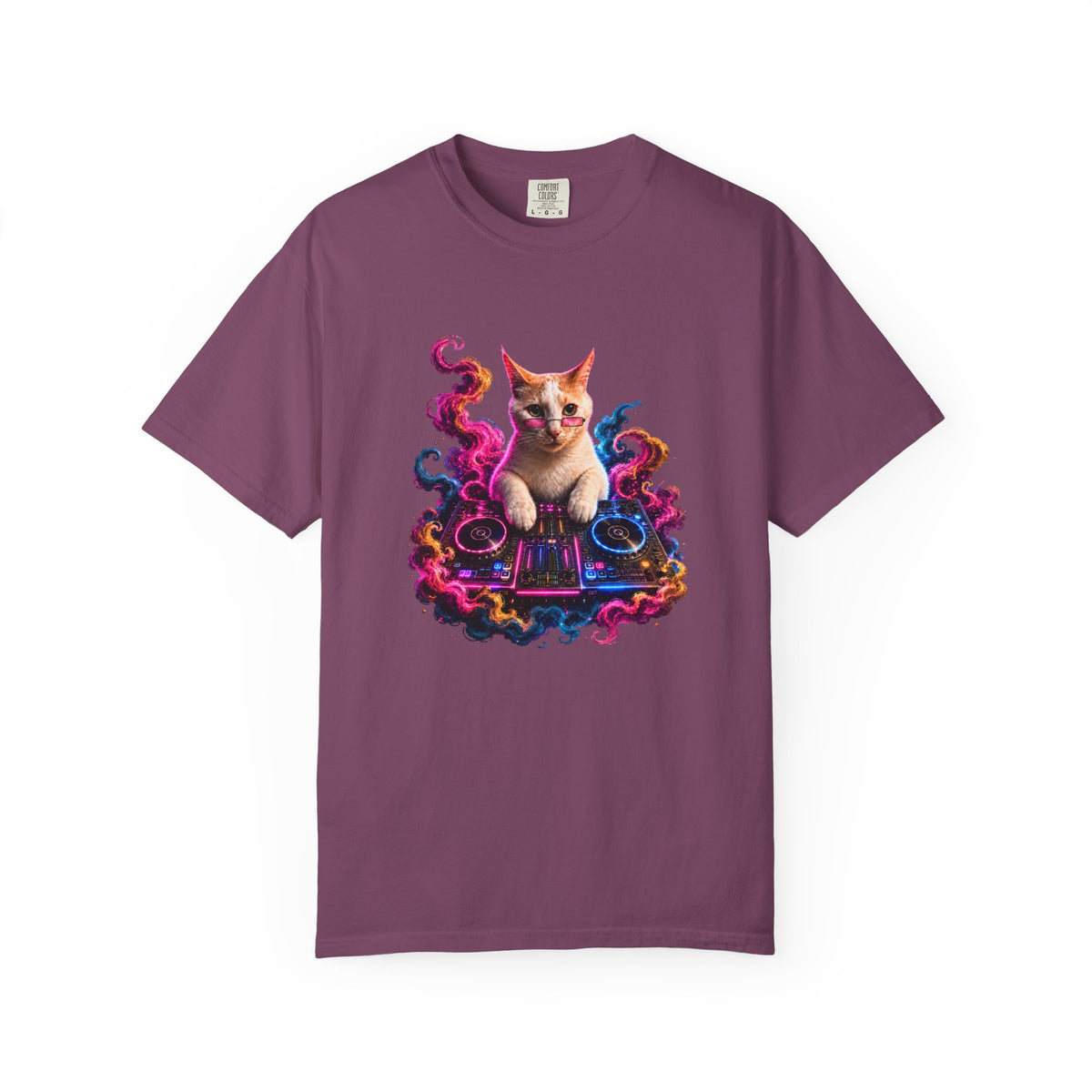 Cat DJ T-Shirt — Psychedelic Music Kitty Graphic Tee