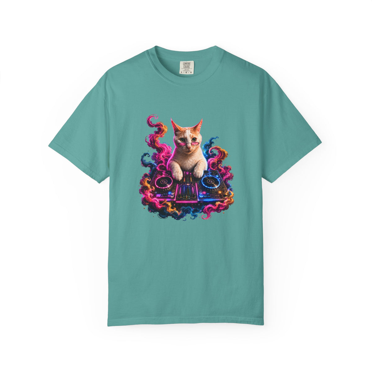 Cat DJ T-Shirt — Psychedelic Music Kitty Graphic Tee