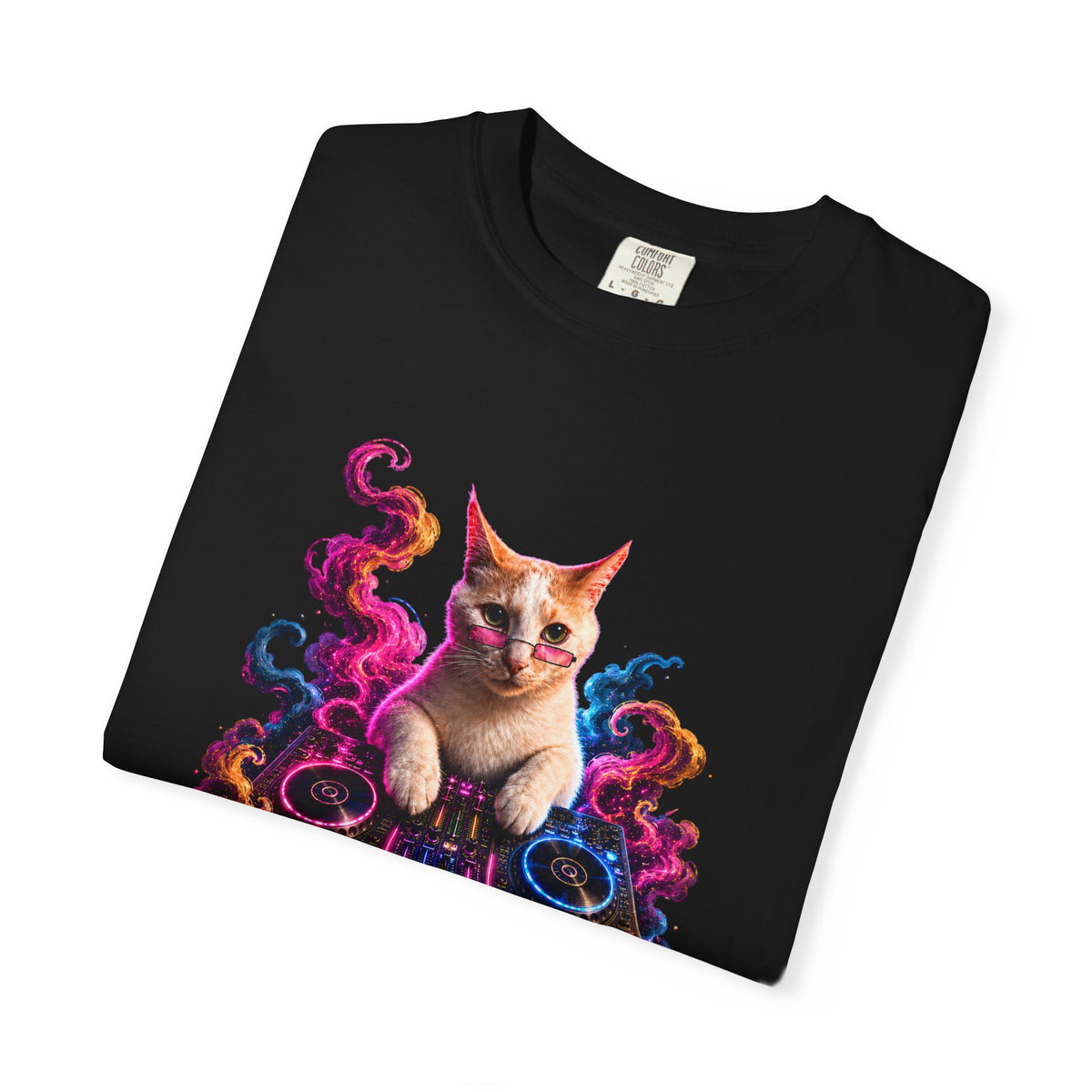 Cat DJ T-Shirt — Psychedelic Music Kitty Graphic Tee
