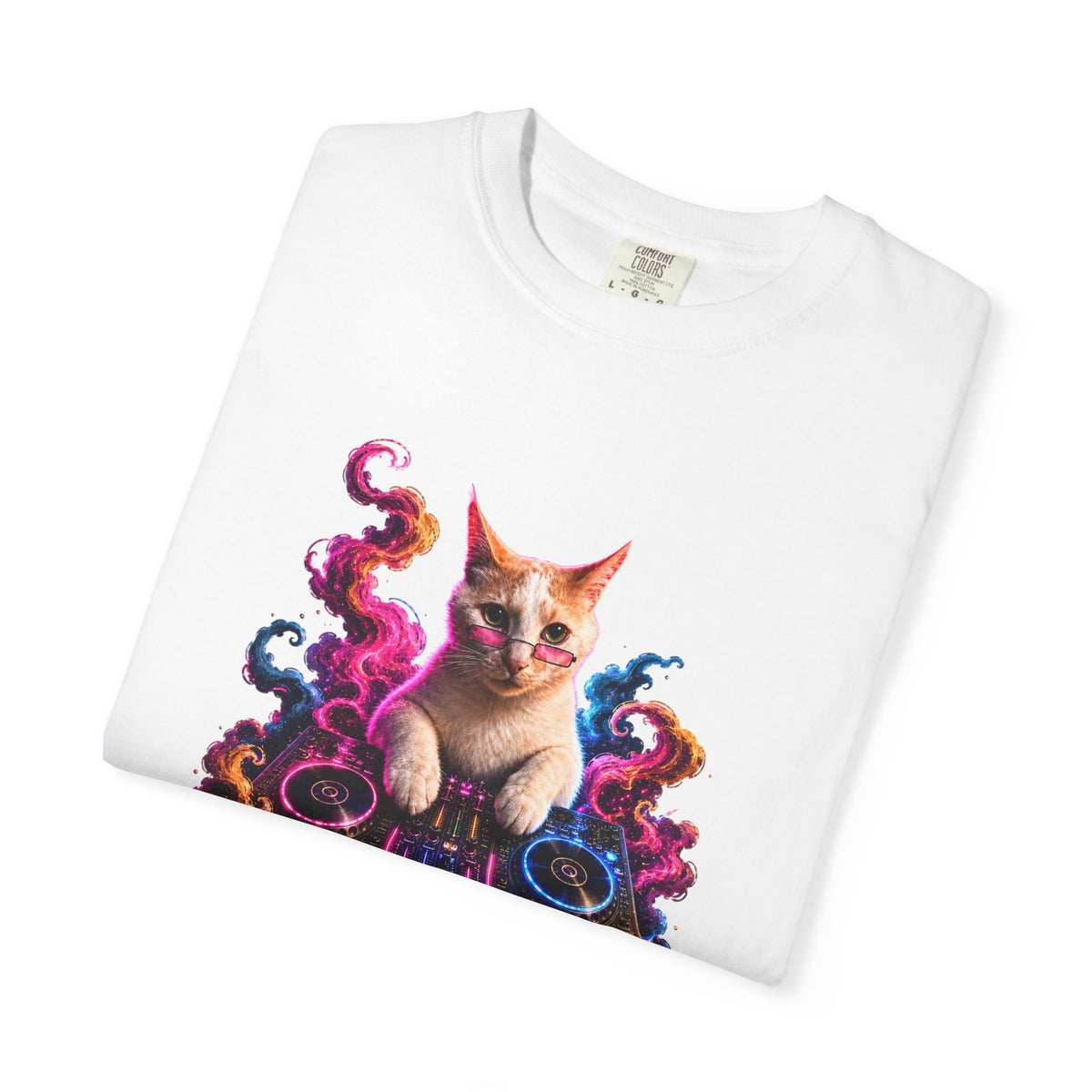 Cat DJ T-Shirt — Psychedelic Music Kitty Graphic Tee
