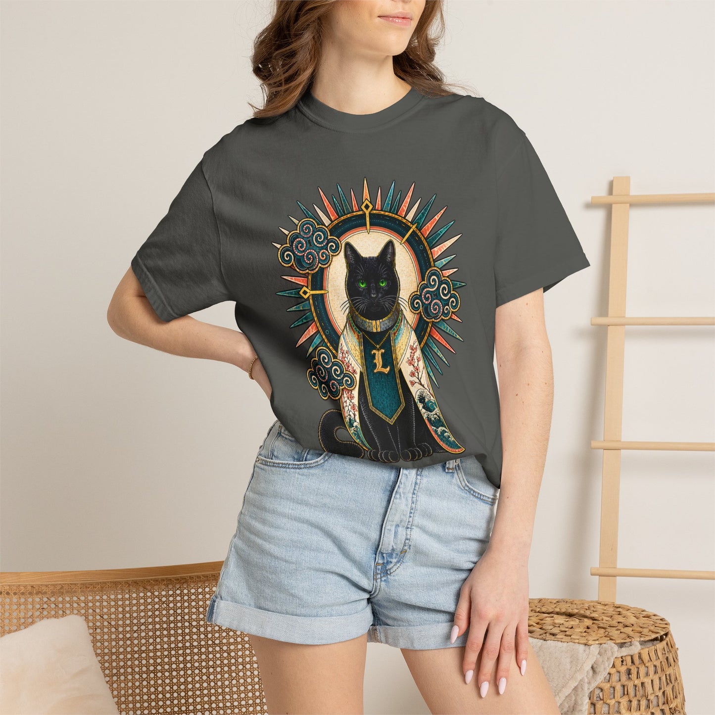 Mystic Black Cat T-Shirt — Occult Illustration Tee