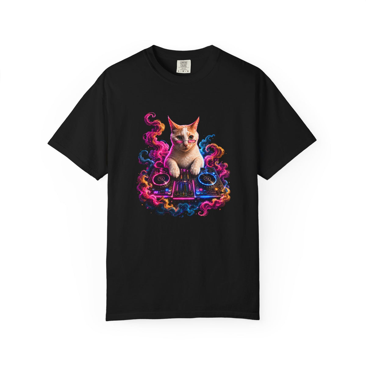 Cat DJ T-Shirt — Psychedelic Music Kitty Graphic Tee