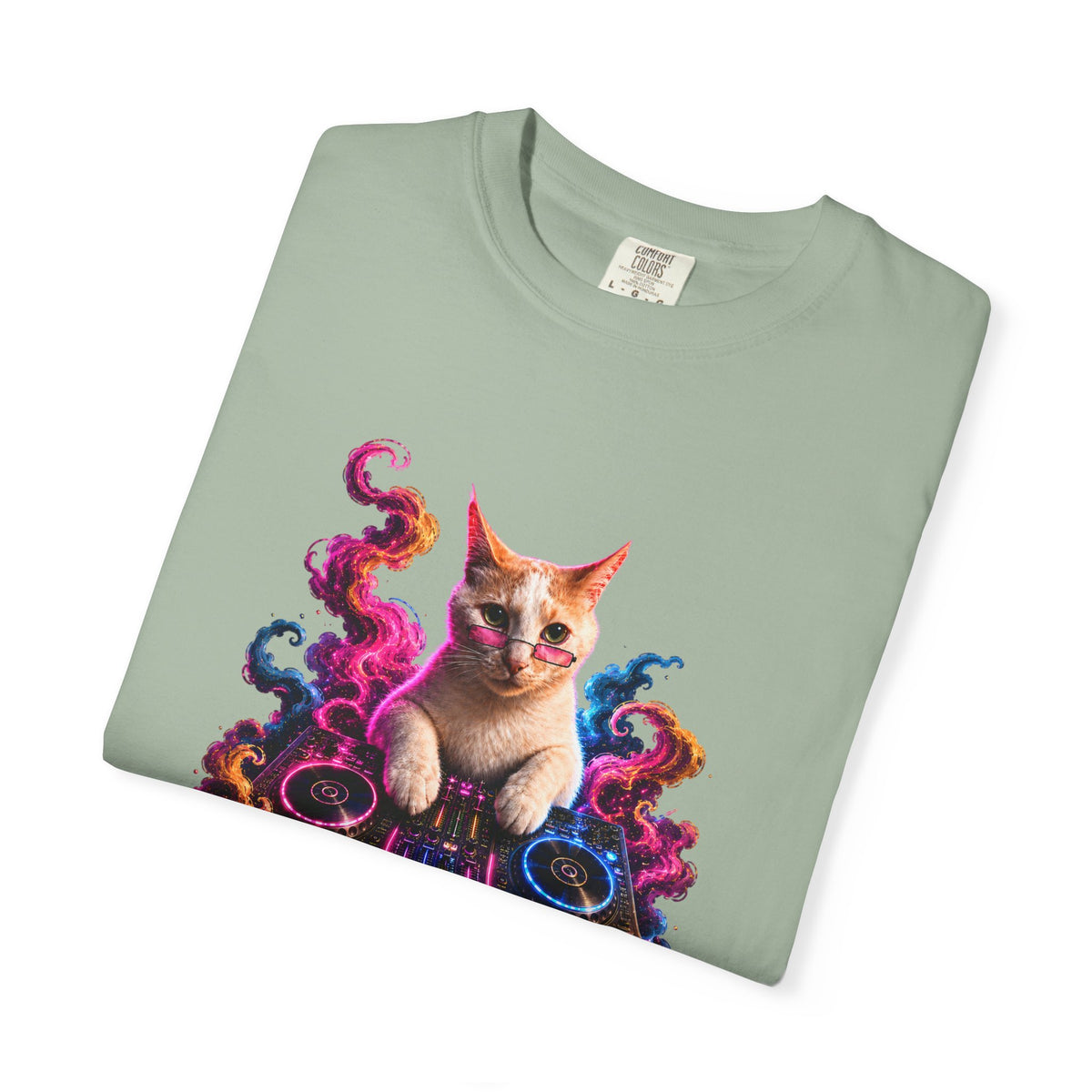 Cat DJ T-Shirt — Psychedelic Music Kitty Graphic Tee