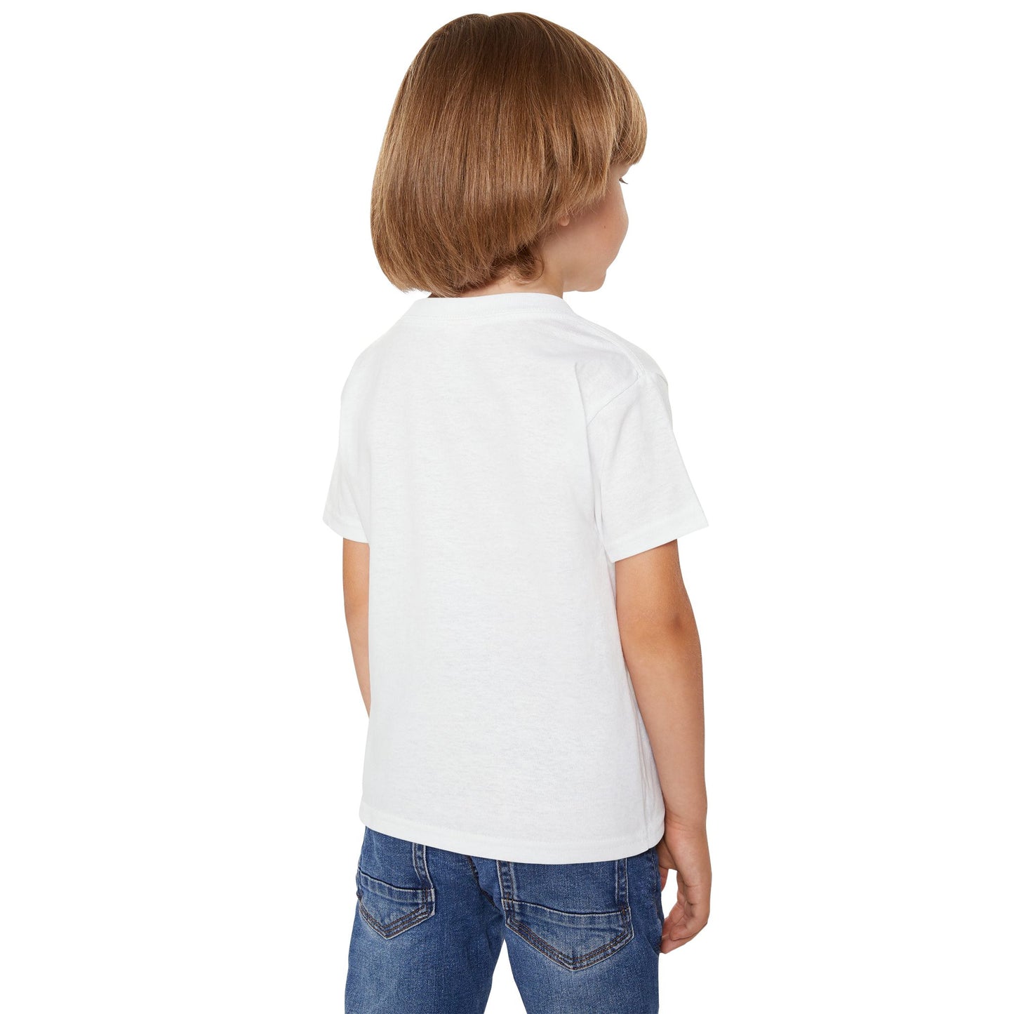 Toddler T‑Shirt — Retro Neon Cat on Mandala Graphic