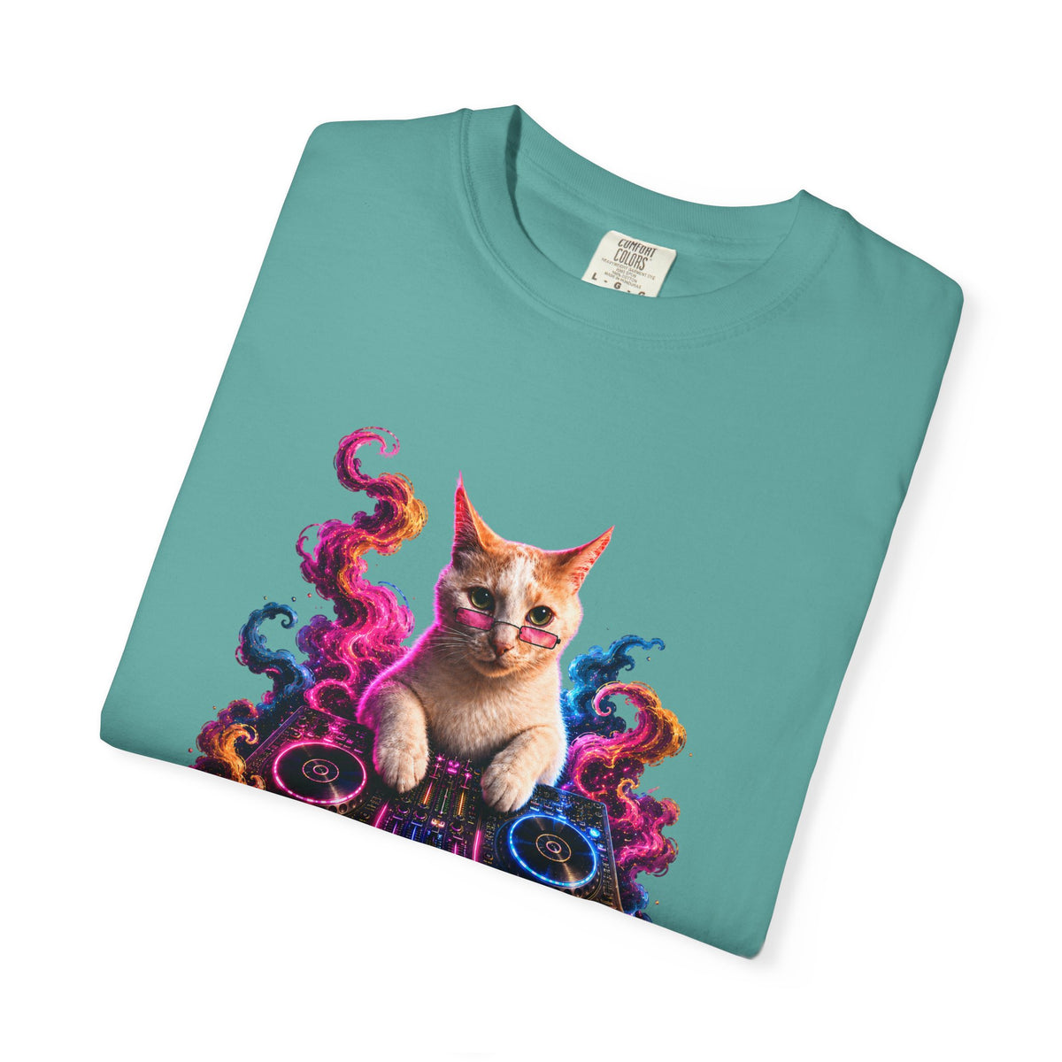 Cat DJ T-Shirt — Psychedelic Music Kitty Graphic Tee