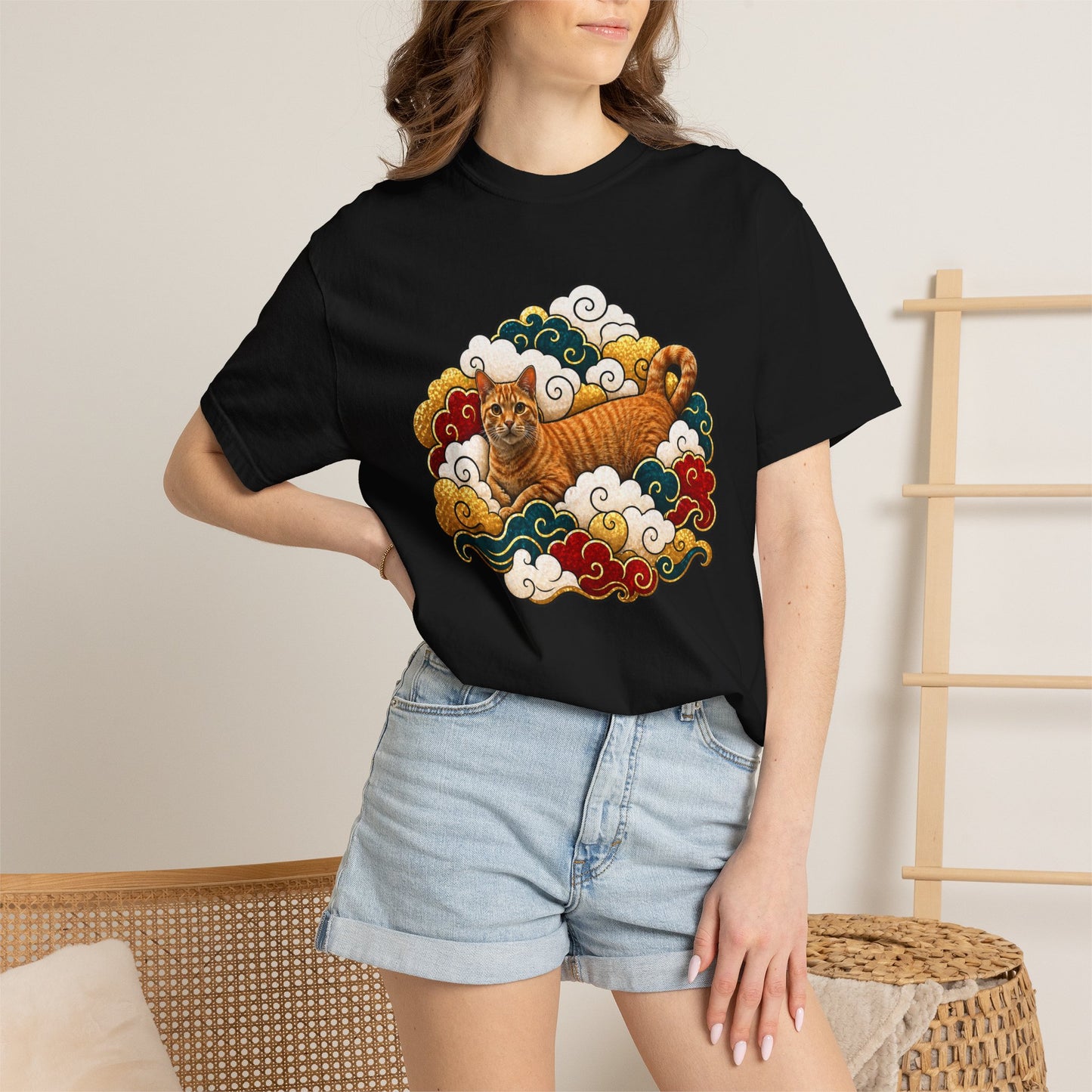 Tiger Cloud Tee — Vintage Asian-Inspired Tiger Art T-Shirt