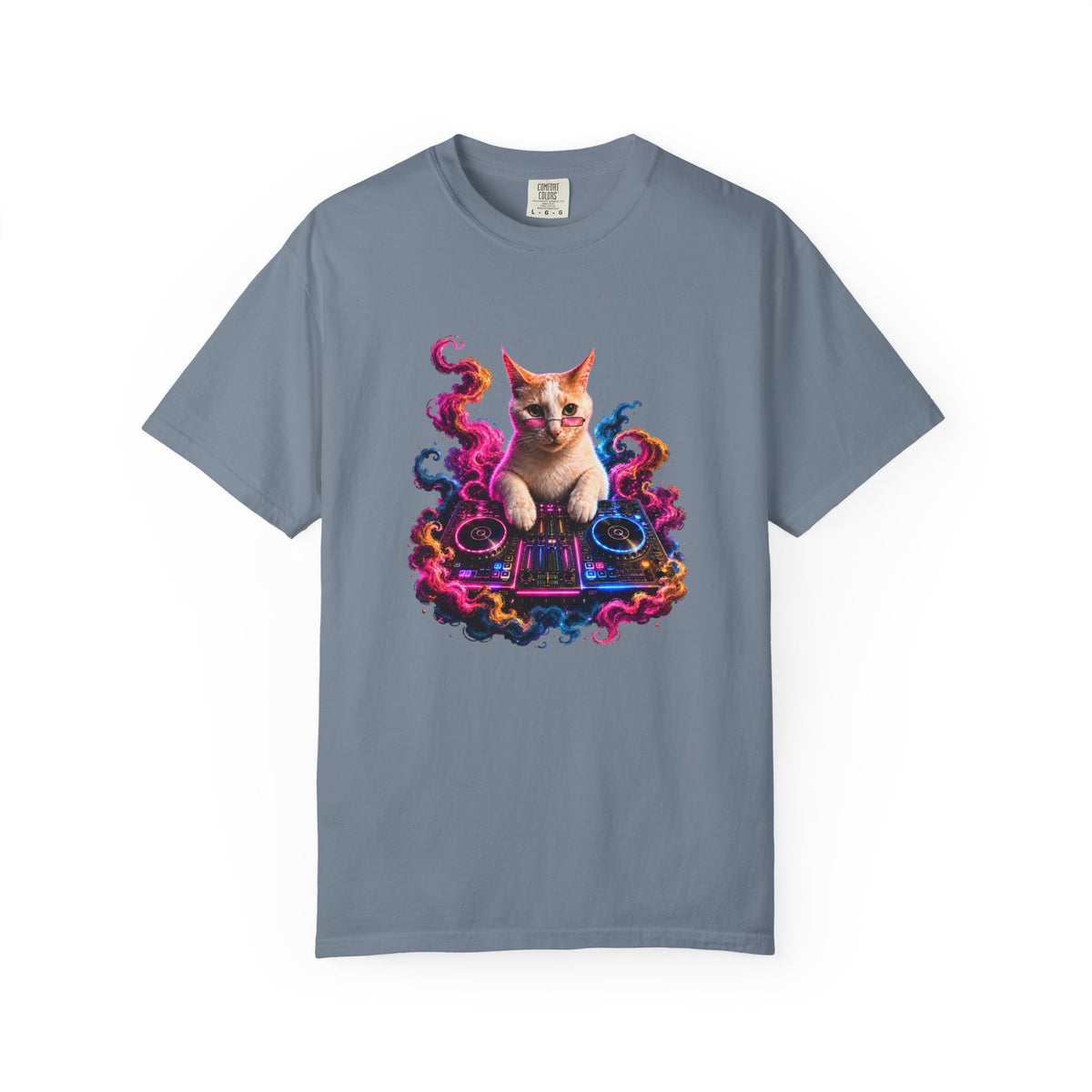 Cat DJ T-Shirt — Psychedelic Music Kitty Graphic Tee