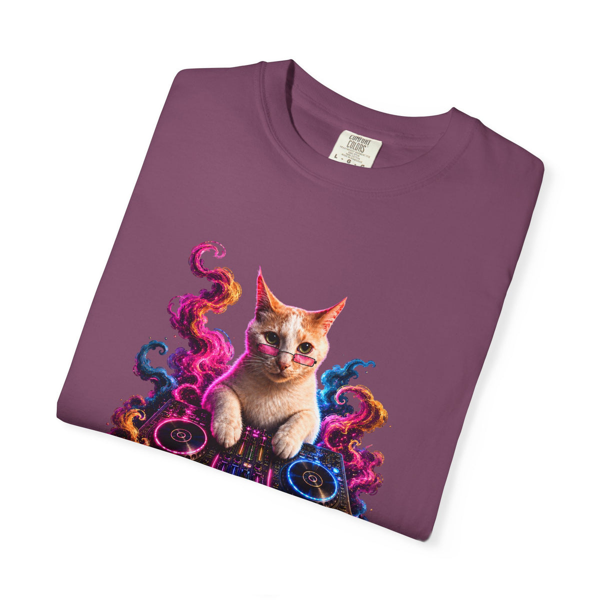 Cat DJ T-Shirt — Psychedelic Music Kitty Graphic Tee