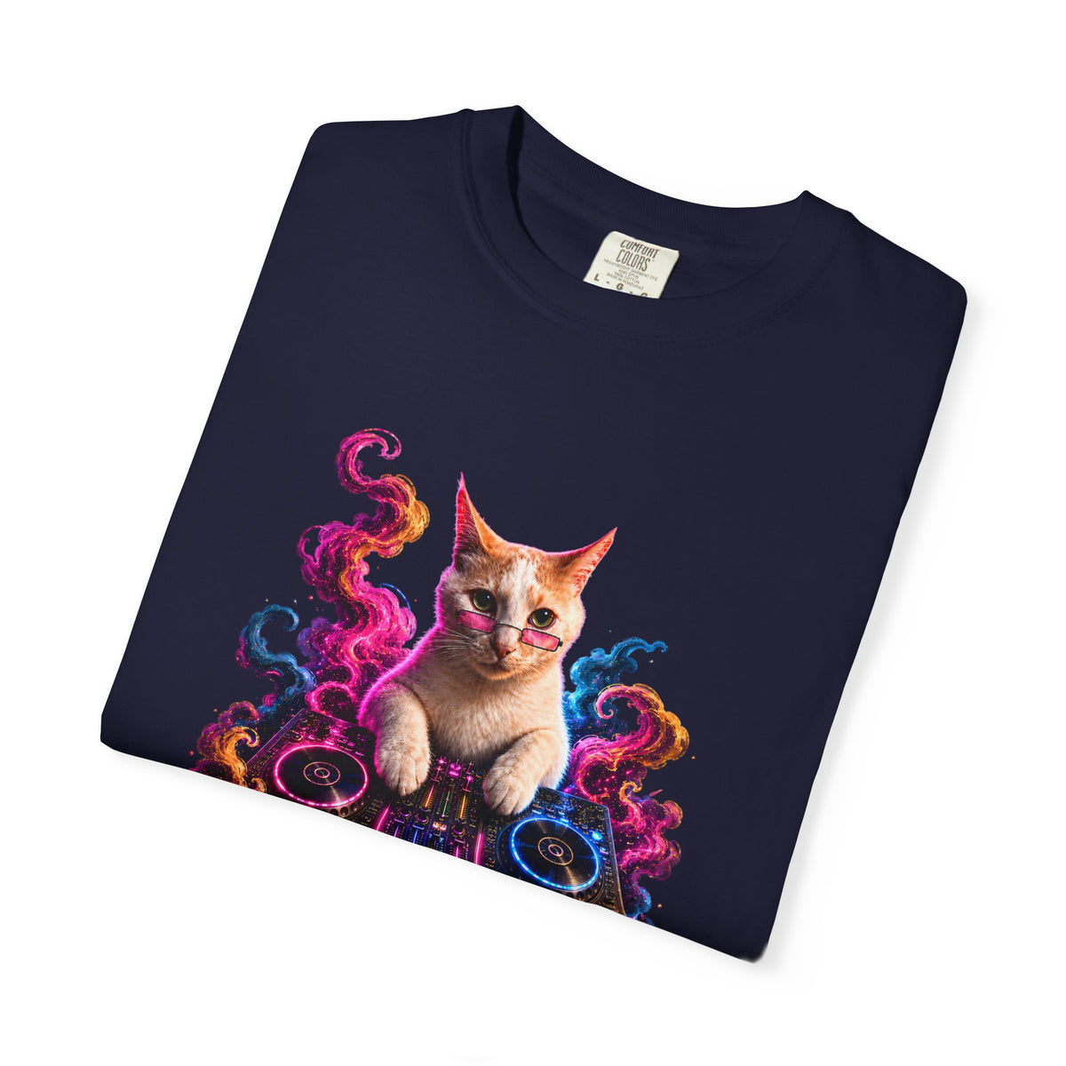 Cat DJ T-Shirt — Psychedelic Music Kitty Graphic Tee