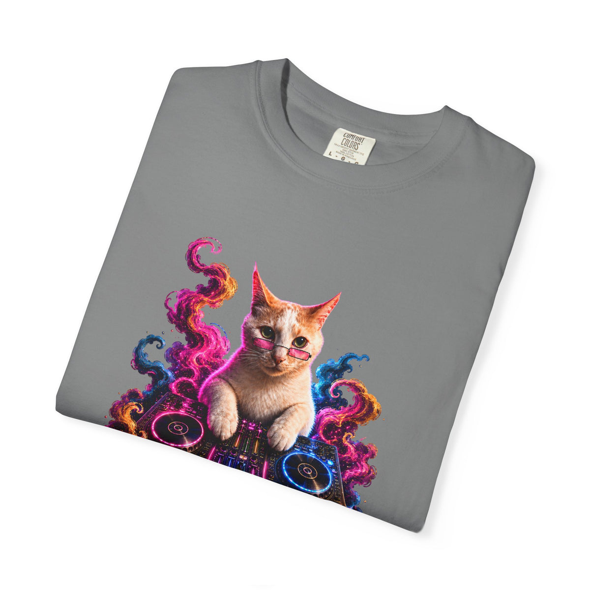 Cat DJ T-Shirt — Psychedelic Music Kitty Graphic Tee