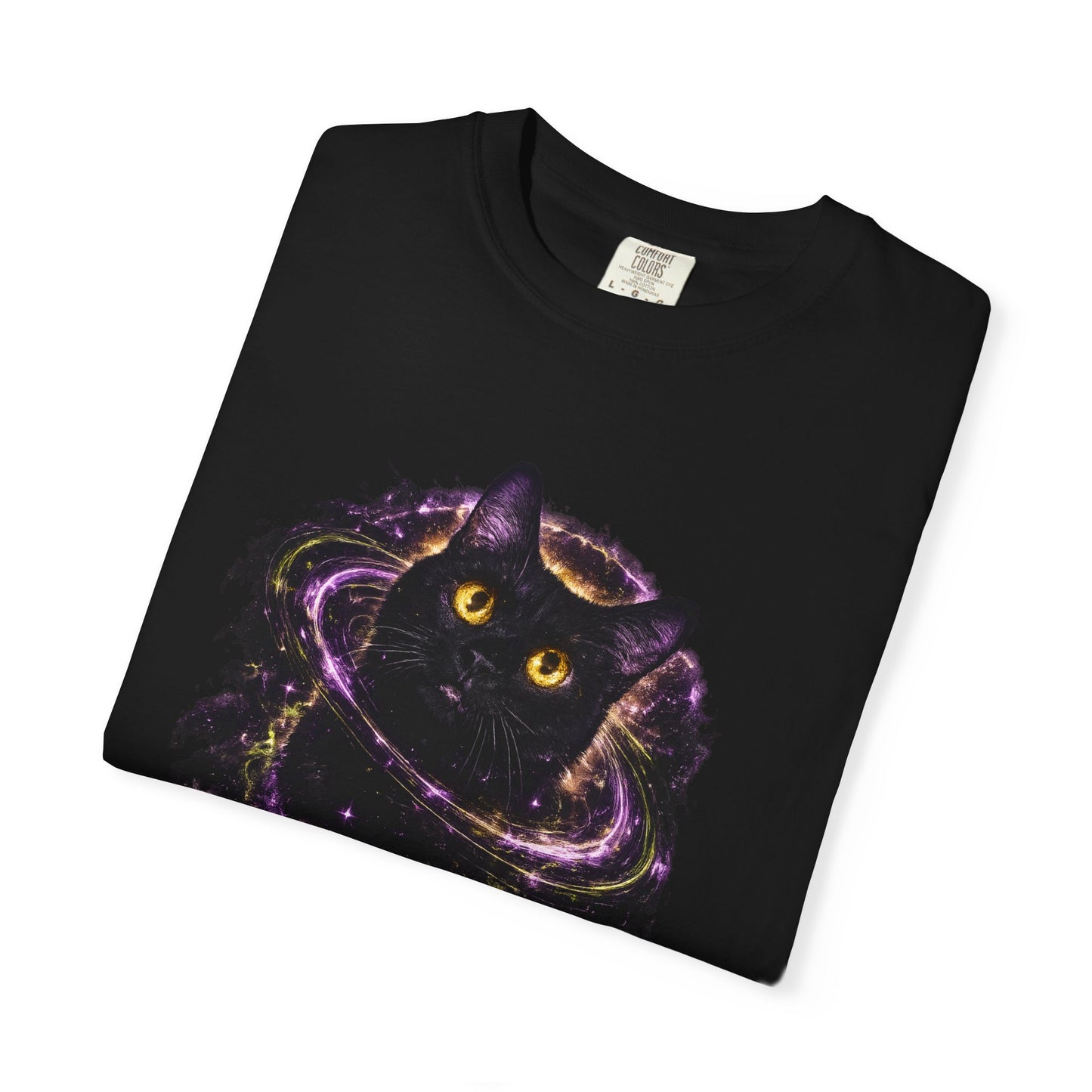 Galaxy Cat T-Shirt — Cosmic Black Cat Design