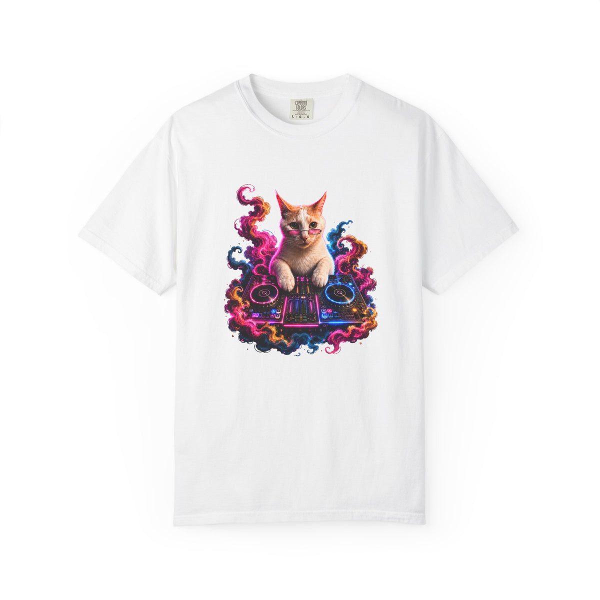 Cat DJ T-Shirt — Psychedelic Music Kitty Graphic Tee