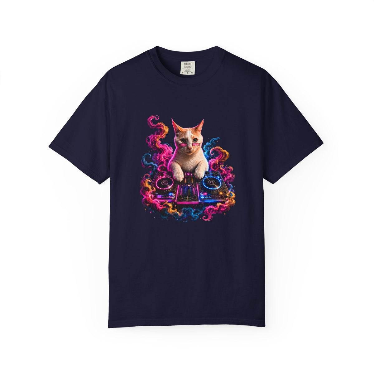 Cat DJ T-Shirt — Psychedelic Music Kitty Graphic Tee